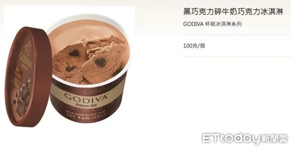 ▲▼黑巧克力碎牛奶巧克力冰淇淋。（圖／取自godiva官網）