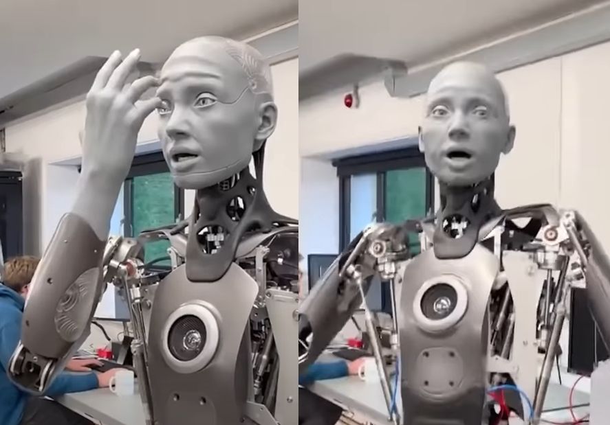 ▲▼機器人「醒了」影片曝！　超擬真表情網瘋傳：有塑膠皮膚的真人。（圖／翻攝YouTube）