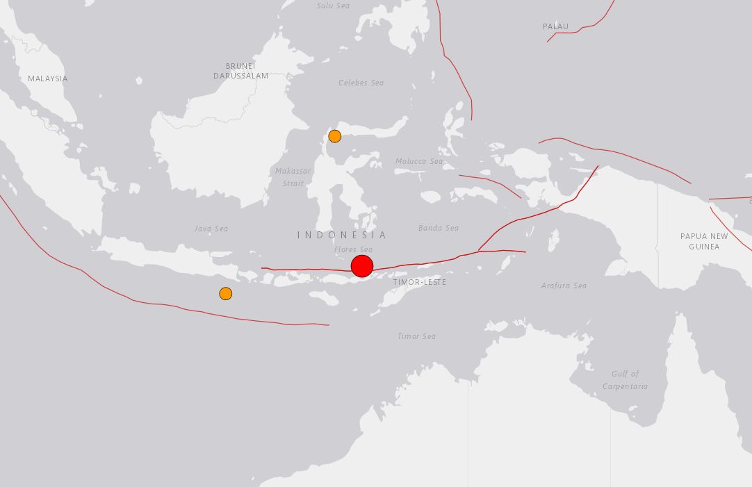 ▲▼印尼7.5強震。（圖／翻攝自USGS）