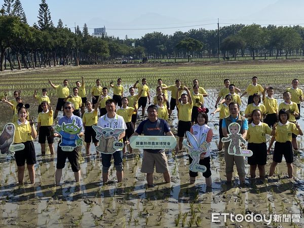 ▲2022屏東熱帶農業博覽會16日在長治熱博園區舉辦彩稻插秧活動            。（圖／屏東縣政府提供，下同）