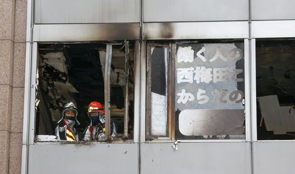 ▲▼ 日本大阪市中心17日發生大火。（圖／路透）