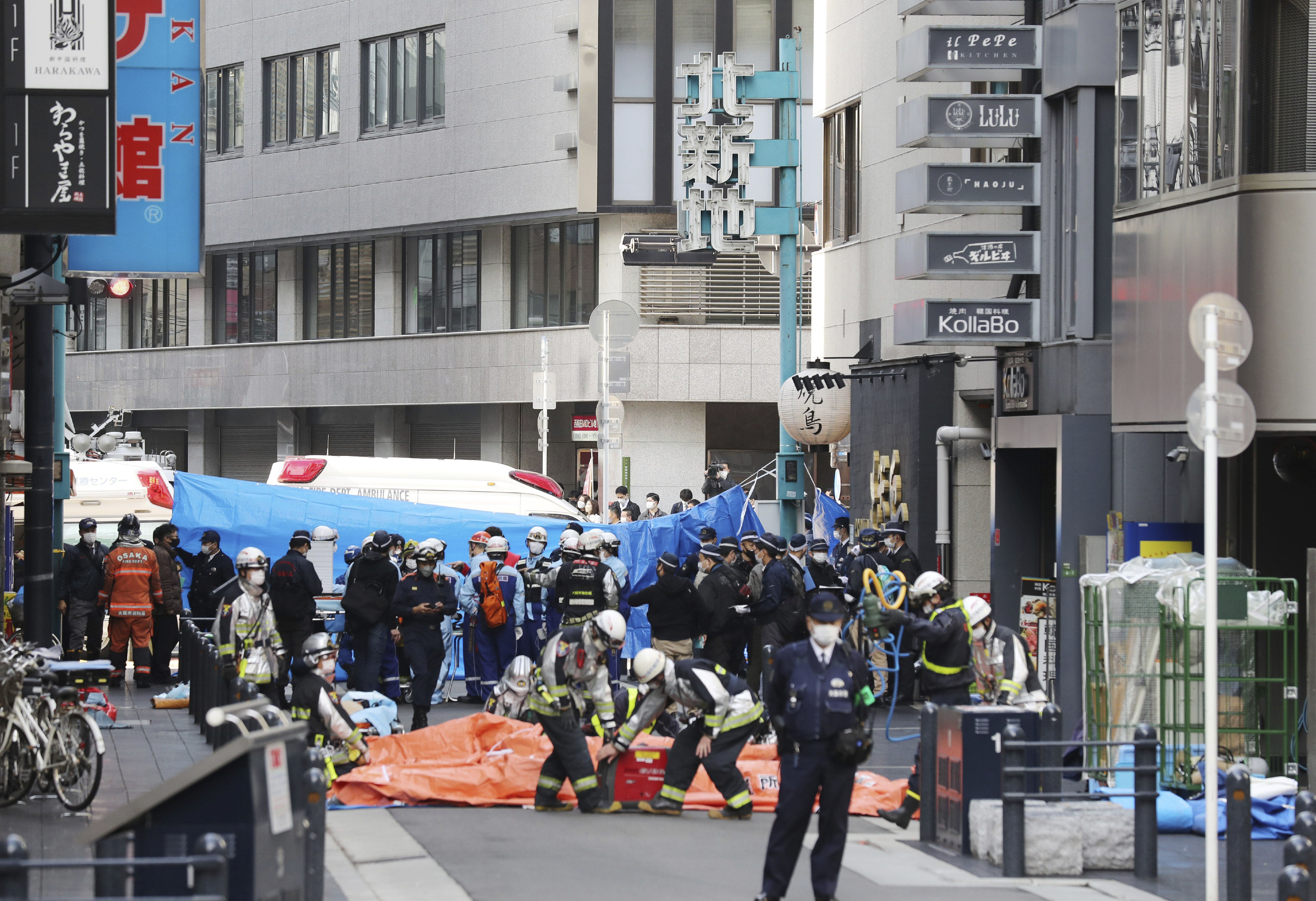 ▲▼ 日本大阪17日市中心發生嚴重火警。（圖／達志影像／美聯社）