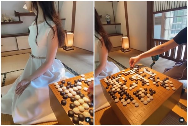 ▲「棋盤多2顆棋」真的能看出？黑嘉嘉親身計時挑戰。（圖／翻攝自Instagram／黑嘉嘉 Joanne Missingham）