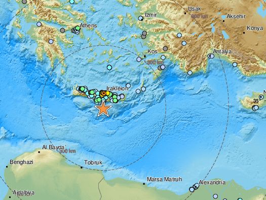 ▲▼  希臘發生5.7地震。（圖／EMSC）