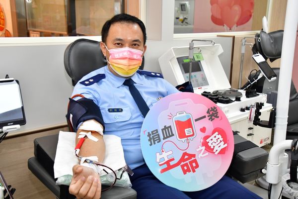 ▲▼台灣血液基金會111年捐血月記者會，捐血人劉駿耀教官。（圖／血液基金會提供）