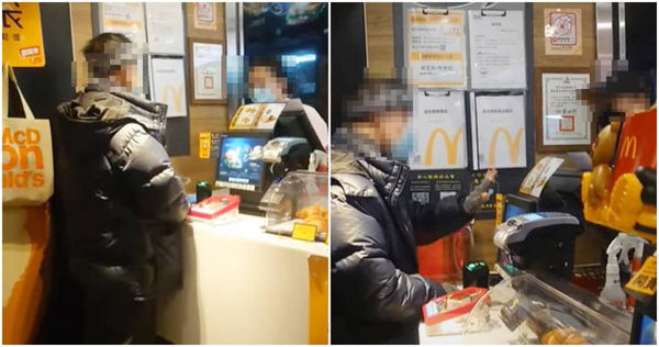 一名顧客在麥當勞櫃台盧了近1小時。（圖／翻攝自臉書／爆料公社）