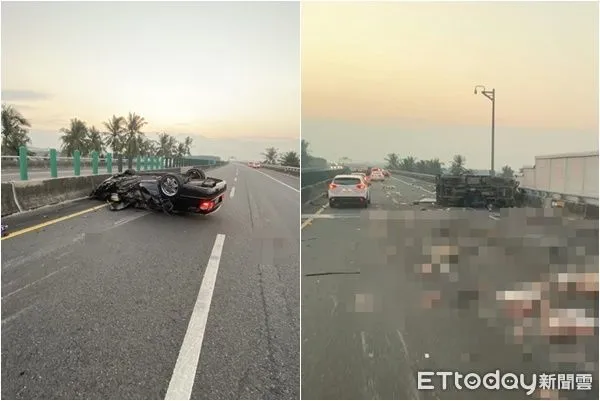 ▲▼國道車禍。（圖／記者陳崑福翻攝）