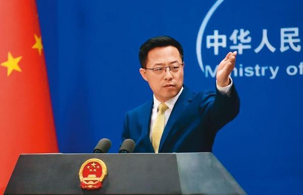 中國外交部發言人趙立堅曾否認刁難立陶宛，還狠嗆歐盟指控不負責任。（翻攝中國外交部發言人辦公室微博）