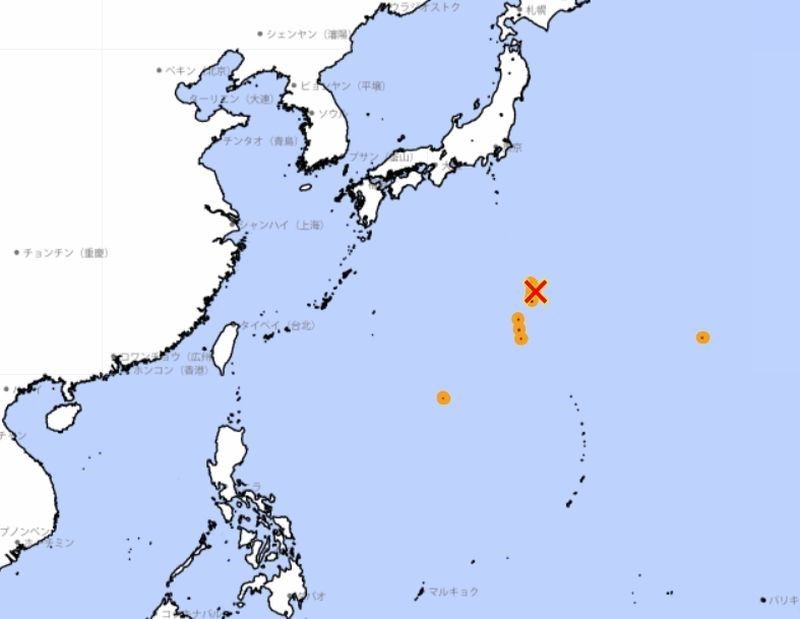 ▲▼日本小笠原群島規模6.3地震　最大震度5強 。（圖／翻攝日本氣象廳）