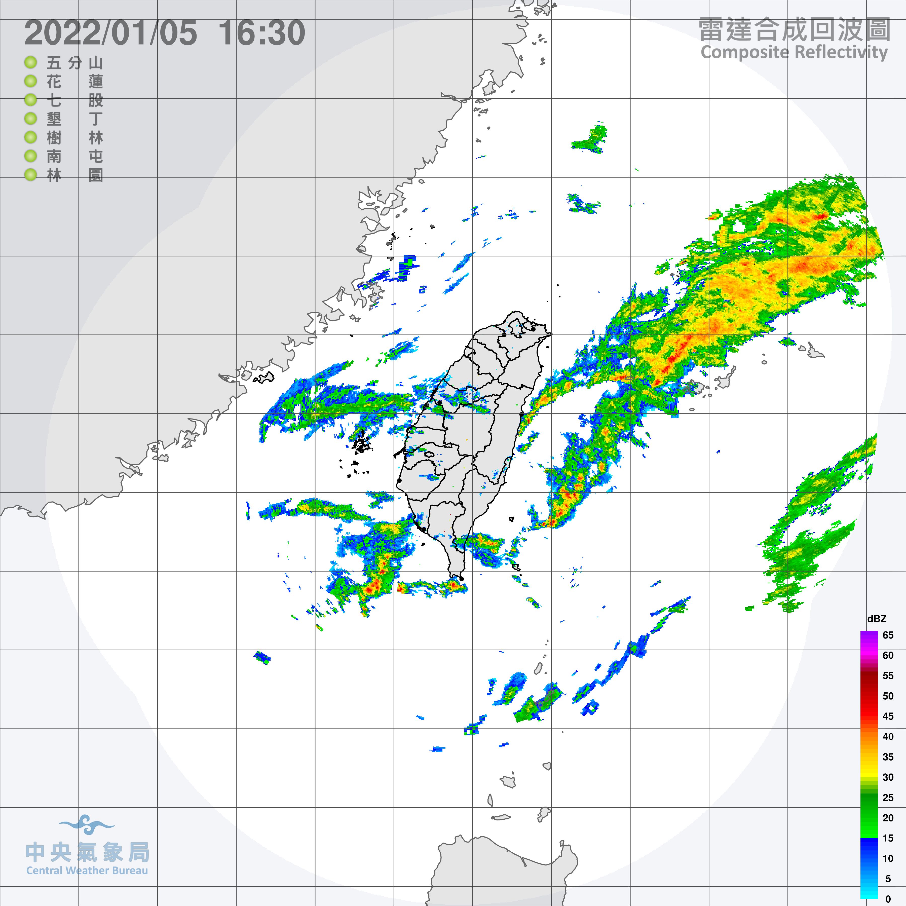 ▲▼降雨回波移入，今晚雨區預測圖出爐。（圖／氣象局）