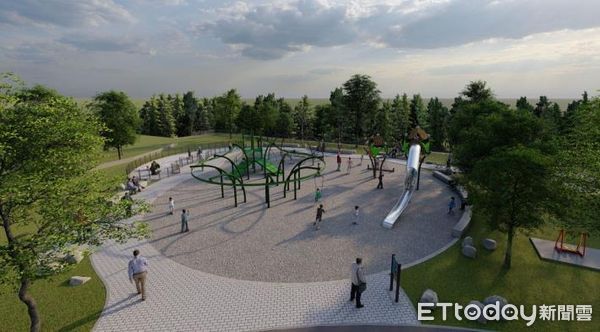 ▲台南市工務局預計2月7日起，在永康公園施作遊具更新改善，打造新穎、安全又好玩的特色遊戲場。（圖／記者林悅翻攝）