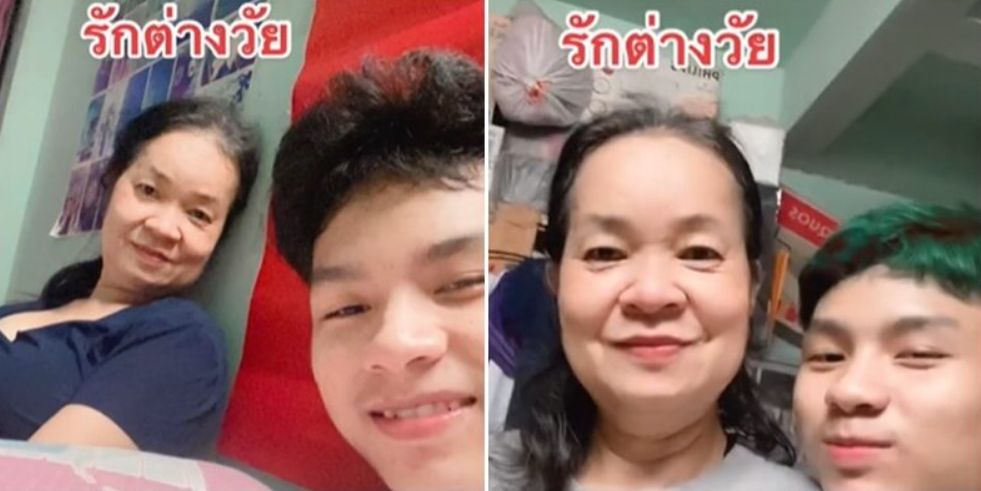 ▲▼ 泰國18歲少年瓦浮戀上58歲婦人阿蓬。（圖／翻攝自YouTube）