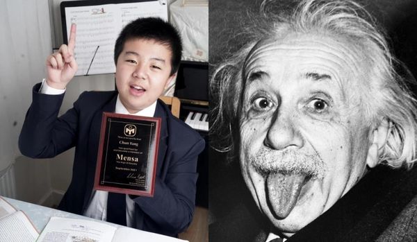 ▲▼12歲的中國男孩在門薩測試中取得162分，顯示他是個比愛因斯坦還聰明的男孩。（圖／翻攝自推特）