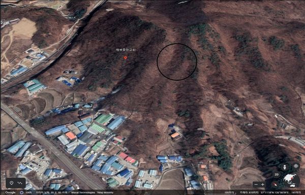 ▲▼南韓空軍一架F-5E戰機於11日在京畿道華城山區墜毀，沈姓飛官不幸殉職。（圖／翻攝自Google地圖）