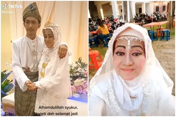▲▼馬來西亞63歲婦人守寡20年嫁給小19歲的嫩尪。（圖／翻攝TikTok@elsuse）