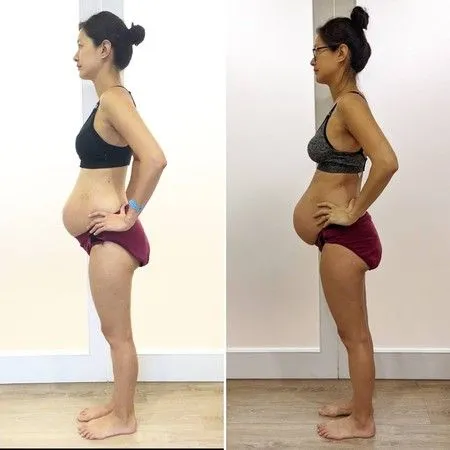▲二寶媽Janet日前曬出第一胎（左）、第二胎（右）產後的身材對比照。（圖／翻攝自Instagram／Janet）