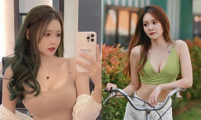 這！就是美女／清純性感全駕馭！尤莉曬V領單車照　網求：讓我上車