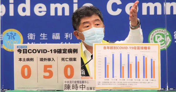 中央流行疫情指揮中心指揮官陳時中長期追求「清零」策略，讓自己難以從防疫戰場脫身，無暇轉戰今年底的台北市長選戰。（圖／指揮中心提供）