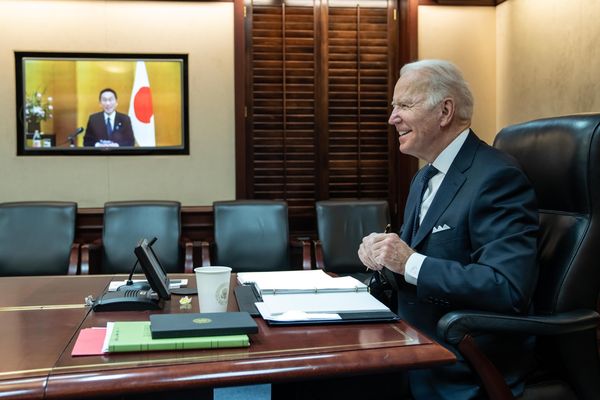 ▲▼ 拜登與日本首相岸田文雄昨晚舉行視訊會談。（圖／翻攝自推特／POTUS）