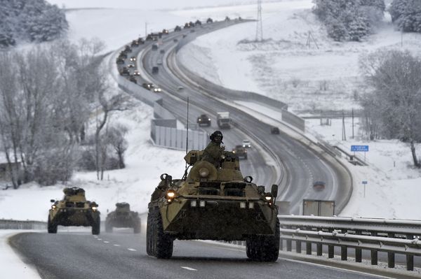 ▲▼2021年1月，俄軍在烏克蘭邊境活動及演習。（圖／達志影像／美聯社）