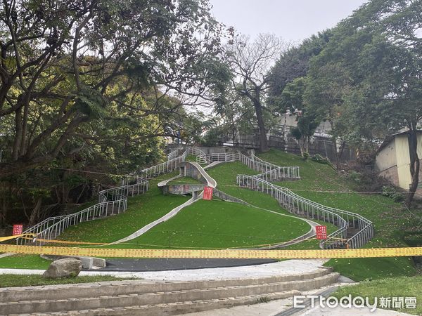 ▲員林百果山溜滑梯不能使用。（圖／員林市公所提供）