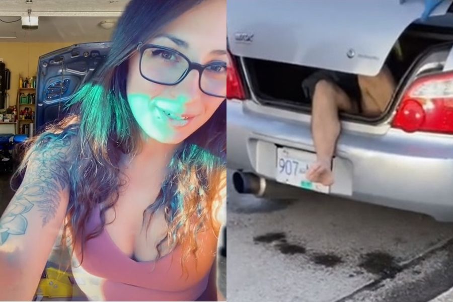 ▲▼ 加拿大女子發現裸男住在她的後車廂裡。（圖／翻攝自TikTok／@bethanycoker）