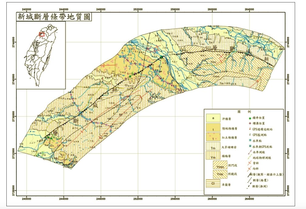 ▲▼新竹新城斷層地質圖。（圖／翻攝中央地質調查所）