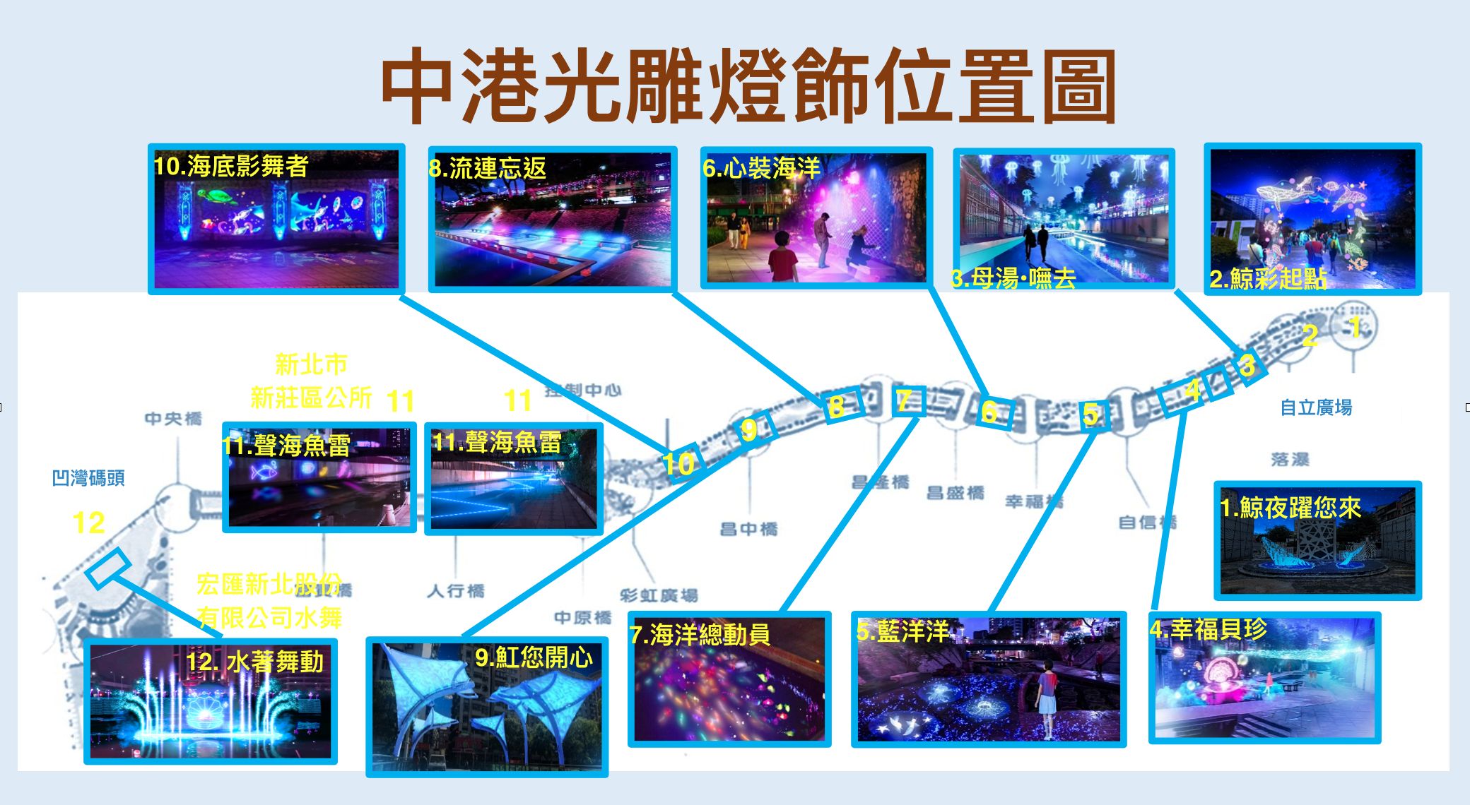 ▲2022鯨彩中港光雕展將從2/11登場。（示意圖／新北市水利局提供）