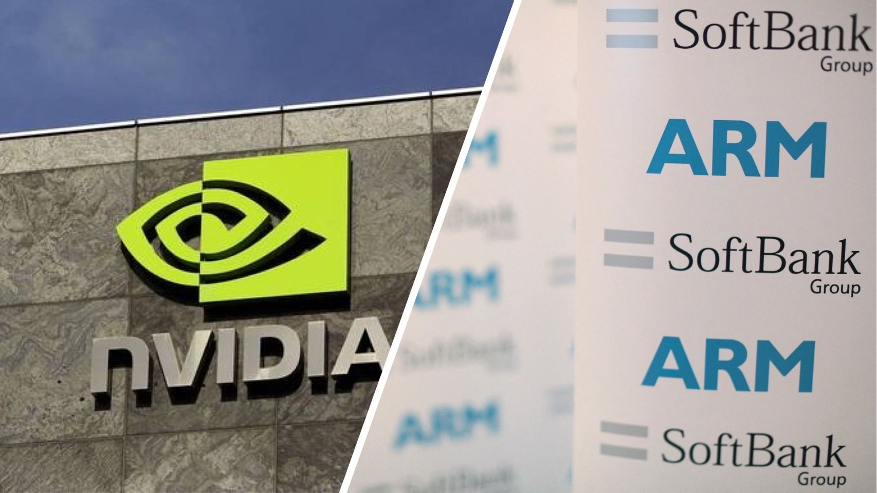 ▲輝達（Nvidia）,安謀（Arm），軟銀（SoftBank）。（圖／路透）