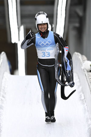 ▲▼  北京冬奧雪橇女將林欣蓉順利完賽           。（圖／中華奧會）