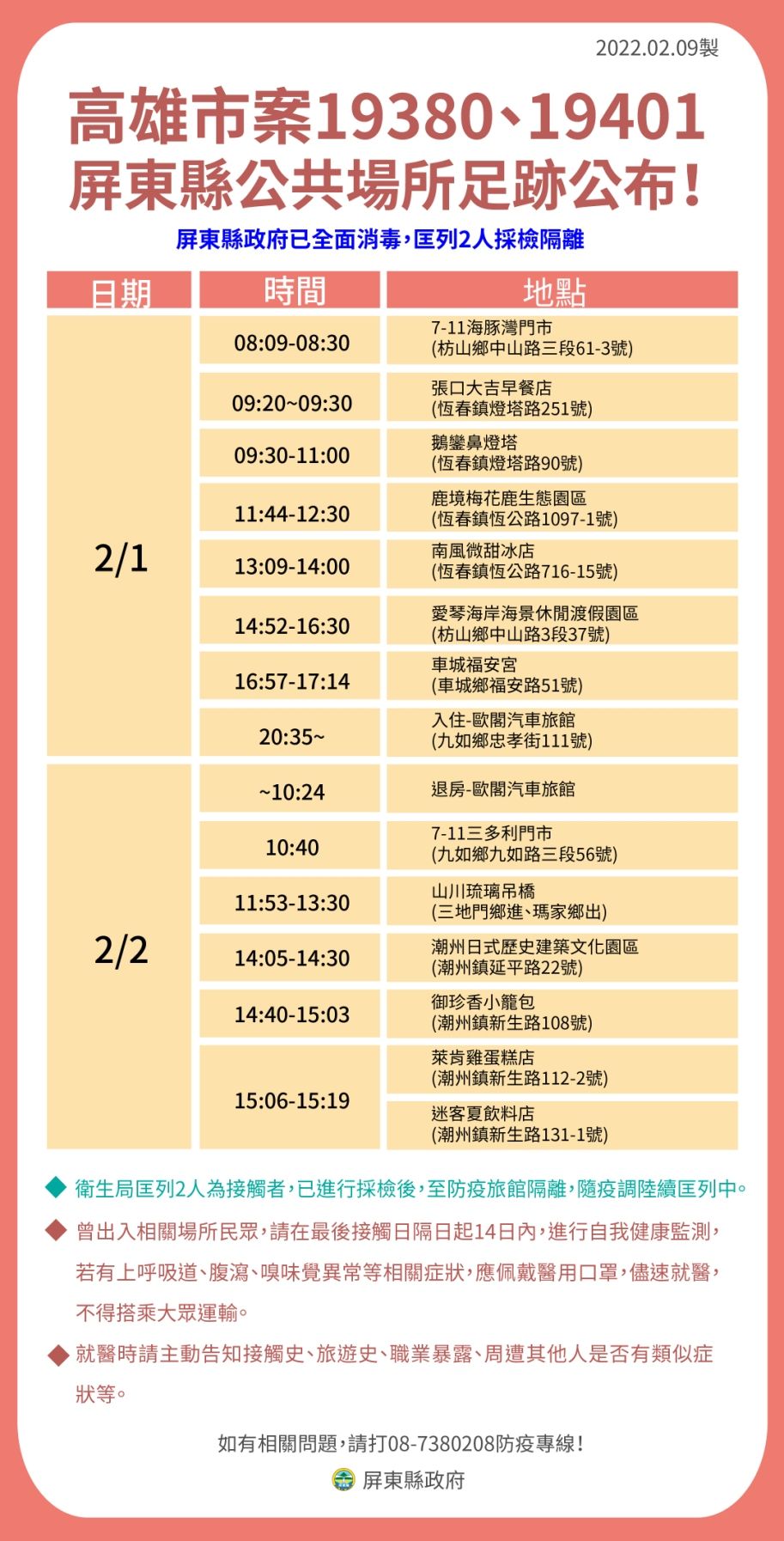 ▲屏東縣政府公佈高雄市情侶足跡             。（圖／記者陳崑福翻攝，下同）