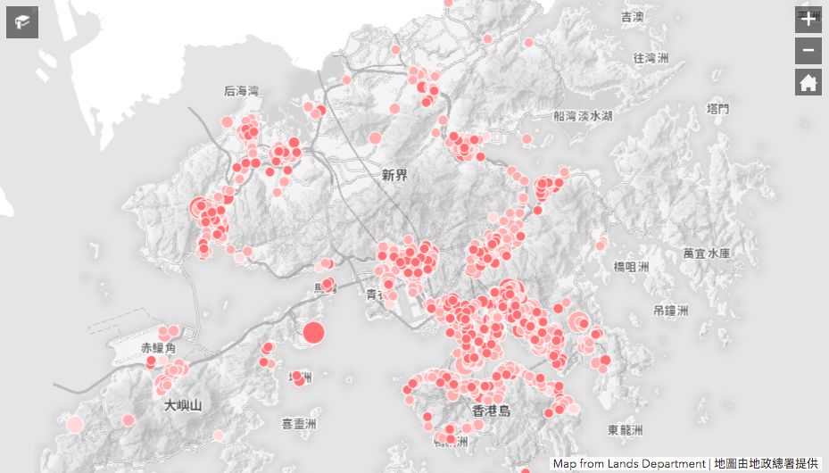 ▲▼ 香港疫情,香港疫情分佈。（圖／翻攝自港府官網）