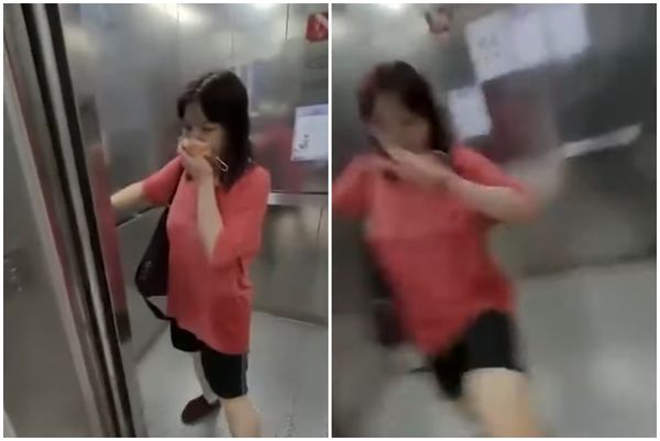 ▲香港女星薛影儀因為外出不戴口罩，被憤怒的住戶追著錄影，發生衝突。（圖／翻攝自YouTube）
