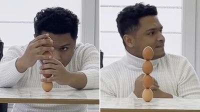 葉門男過人耐心「穩疊4顆蛋」破紀錄　他坦言：高度專注很傷身