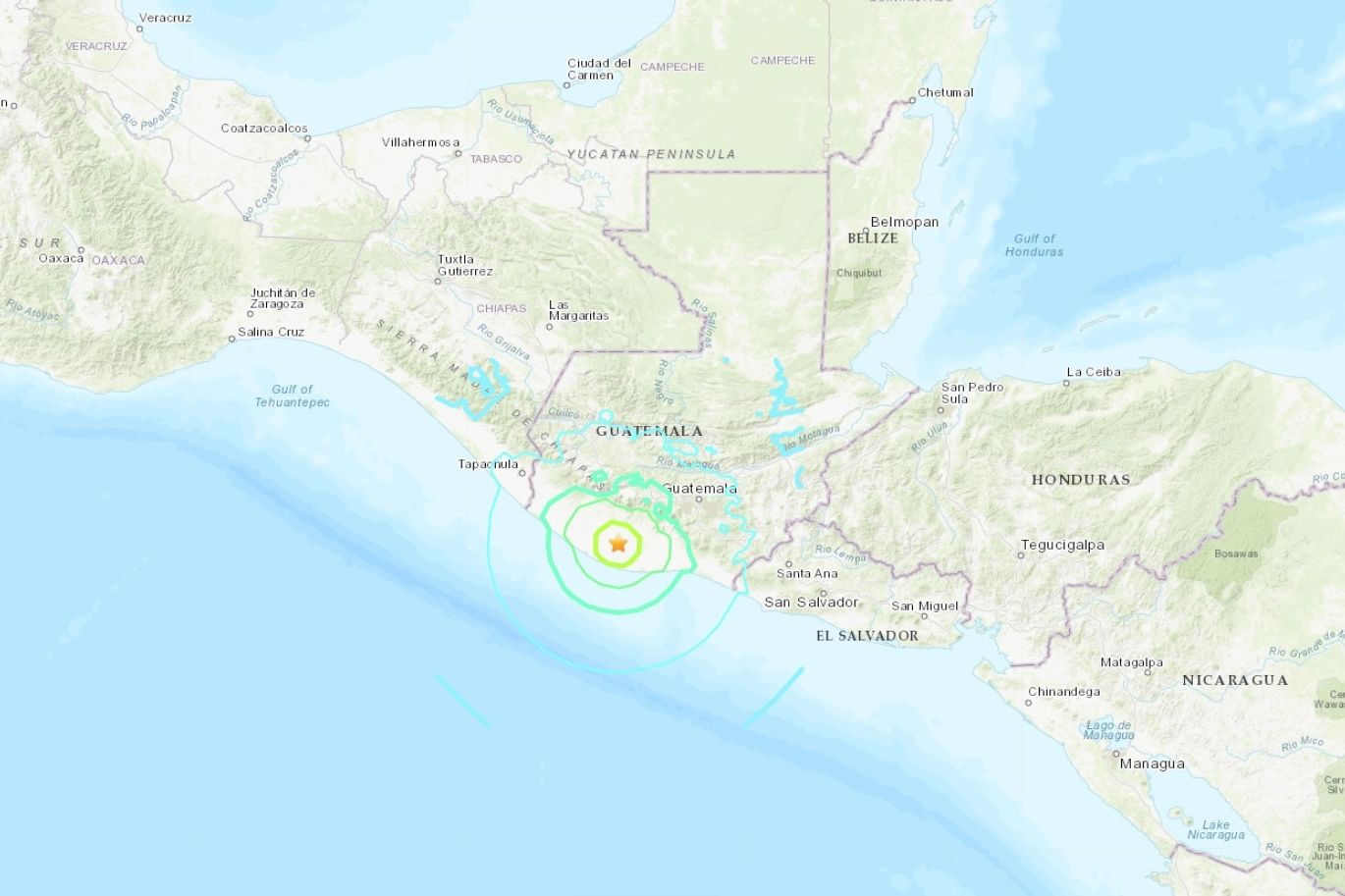 ▲▼  瓜地馬拉發生規模6.2地震。（圖／翻攝自USGS）