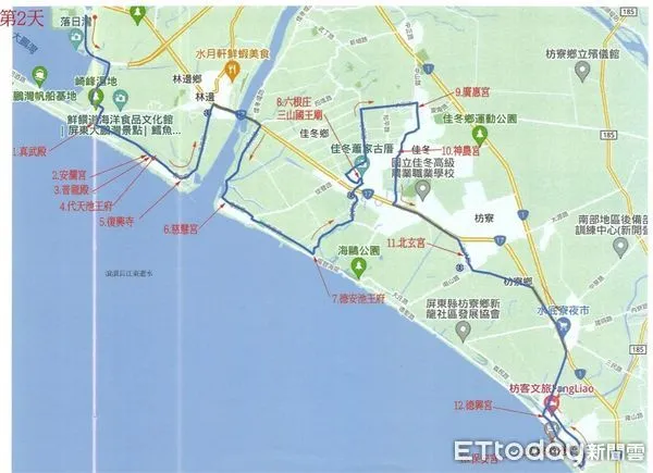 ▲屏東市玉皇宮236台車遶境枋寮警分局轄內路線             。（圖／記者陳崑福翻攝）