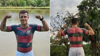 巴西足球迷超瘋！他花一年將「隊服紋全身」：再也不用花錢買了
