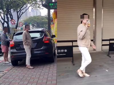 高雄檢舉達人錄影！她「人肉擋車牌」猛瞪　網看影片笑了：都違規