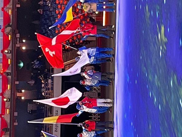 ▲北京冬奧閉幕式，中華代表團由滑雪女將李玟儀擔任掌旗官。（圖／中華奧會提供）
