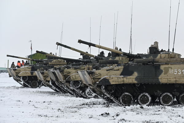 ▲▼俄羅斯軍隊在羅斯托夫州（Rostov Oblast）進行演練。（圖／路透）