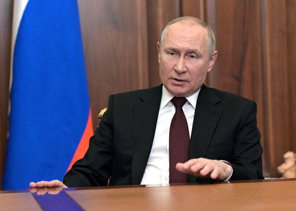 ▲▼俄羅斯總統普丁在莫斯科向全國發表談話。（圖／路透）