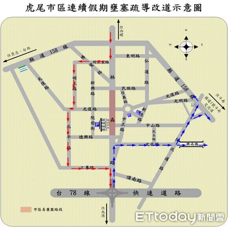 ▲高鐵雲林站，站前道路改道示意圖。（圖／記者蔡佩旻翻攝）