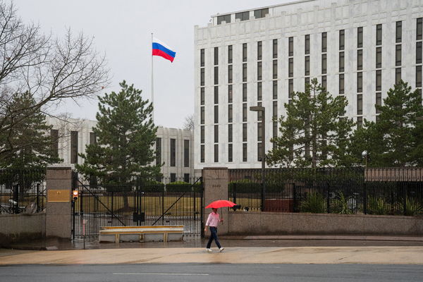 ▲▼俄羅斯駐烏克蘭大使館。（圖／路透社）