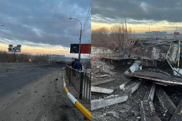 ▲▼烏克蘭再度自轟基輔西北部1大橋！。（圖／翻攝自推特）