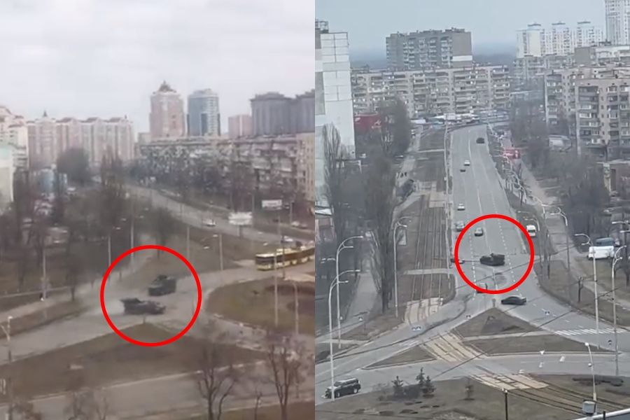 ▲▼ 疑似俄軍坦克殺進基輔。（圖／翻攝自Twitter）