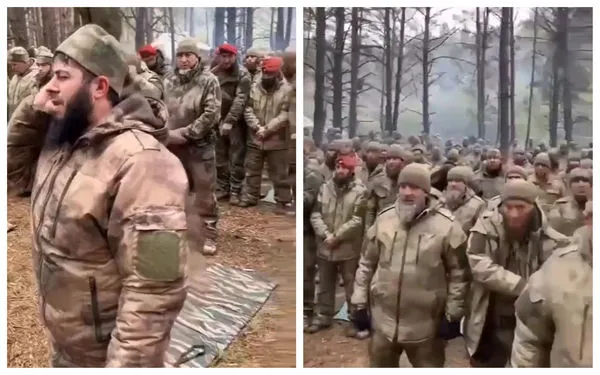 ▲▼車臣共和國領導人卡德羅夫（Ramzan Kadyrov）與殺戮小隊進入烏克蘭一處森林。（圖／翻攝自Twitter/@Luka_Duvnjak）