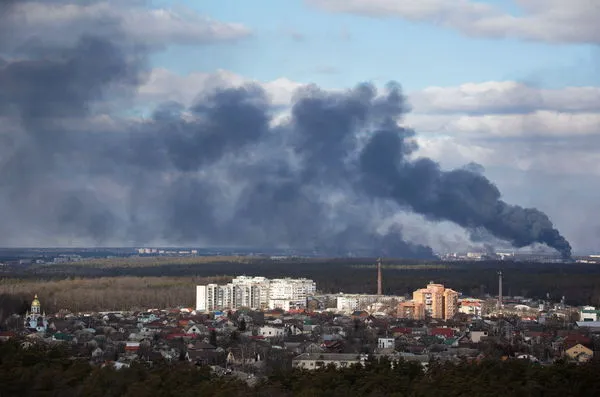 ▲▼烏克蘭首都基輔傳出爆炸聲響。（圖／路透）