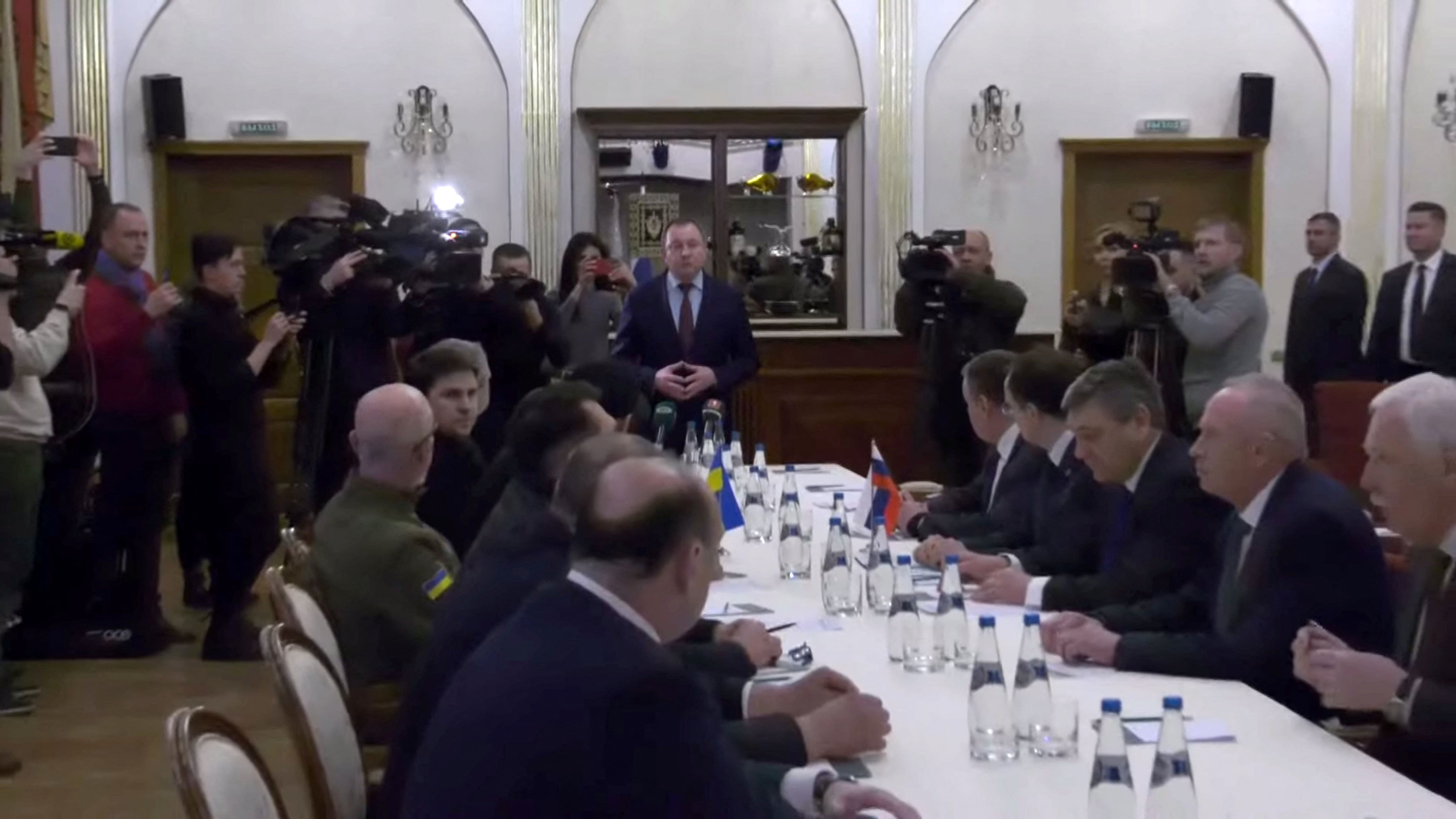 ▲▼烏克蘭與俄羅斯在白俄羅斯舉行會談。（圖／路透）