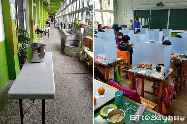 ▲▼淡水育英國小受到興達電廠停電的原因，學生營養午餐來不及準備，緊急先以鹹粥應急。（圖／攝影中心攝）