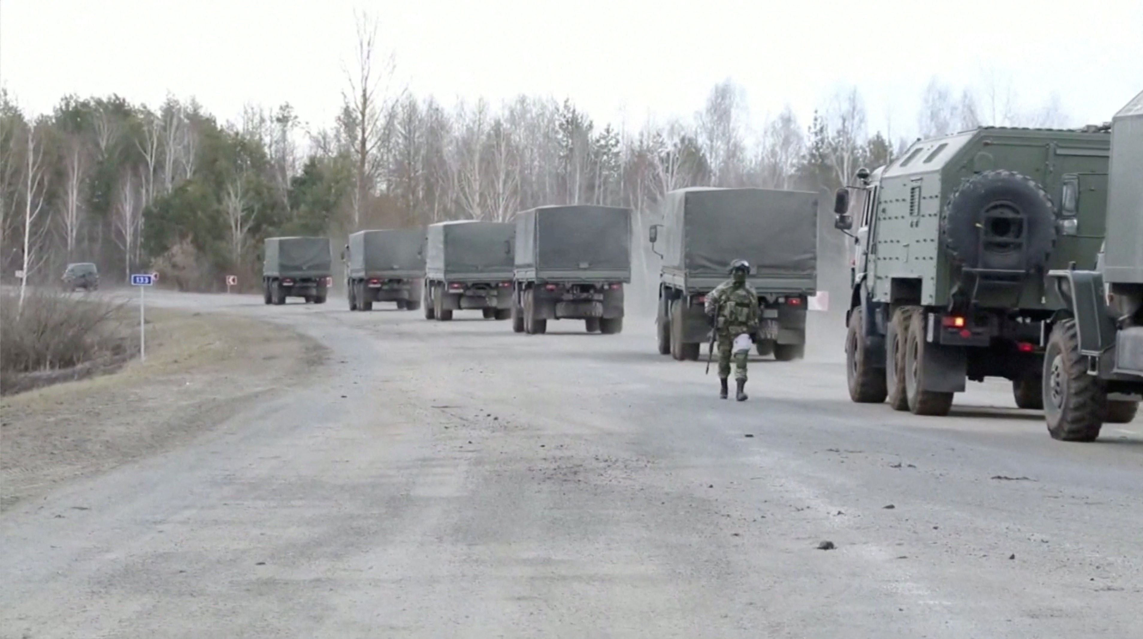 ▲▼俄羅斯公布武裝部隊進入烏克蘭基輔地區照片。（圖／路透）